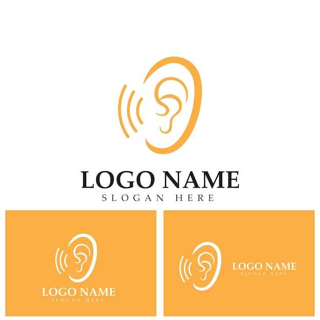 Ear logo template vector icon