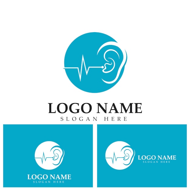 Ear Logo Template vector icon