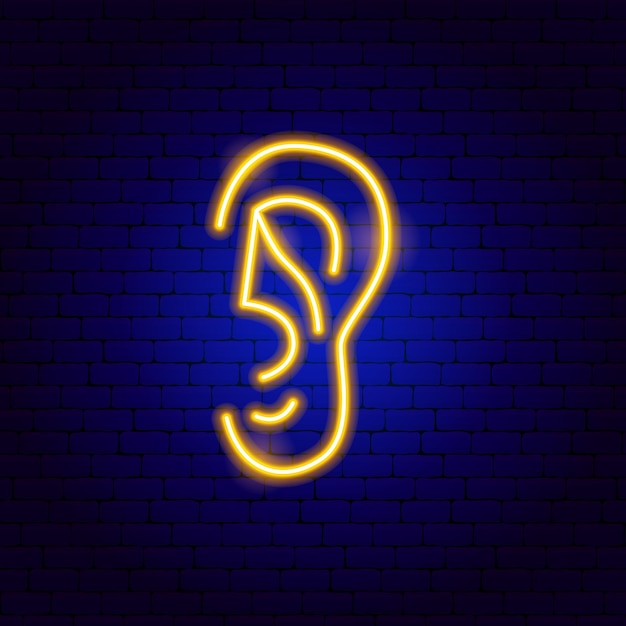 Vector ear neon sign