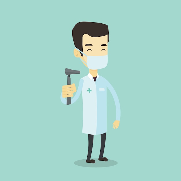 Ear nose throat doctor illustration.