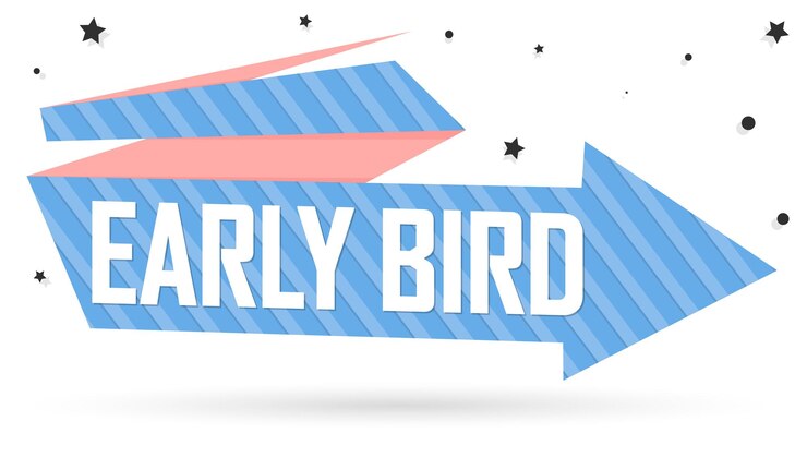 Vector early bird sale banner design template or poster for shop and online store vector illustration