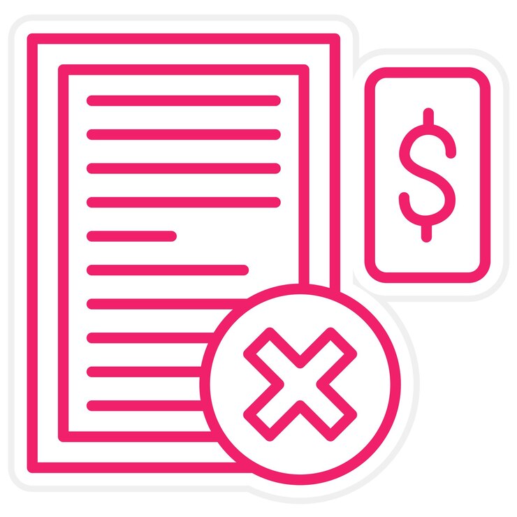 Vector early termination fee icon style