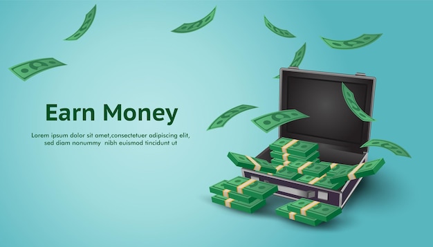 Vector earn money background increase financial investment