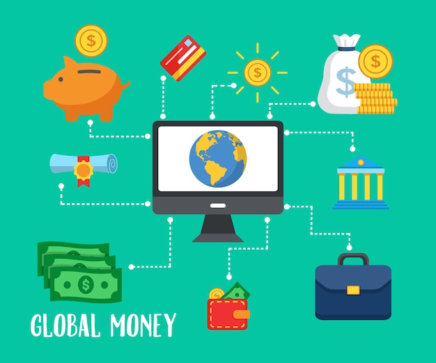 온라인으로 돈을 벌다 현대 평면 개념