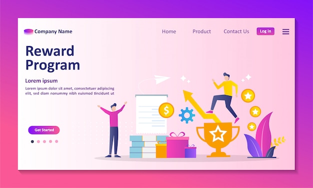 Earn Point concept landing page