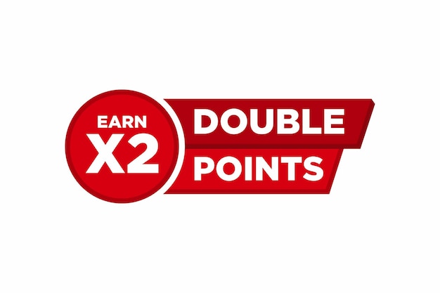 Earn x2 double reward points vector illustration icon