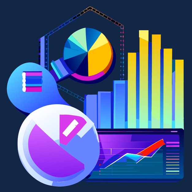 Vettore guadagnare più soldi utilizzando una piattaforma di trading con buoni grafici e strumenti in modo minimalista astratto