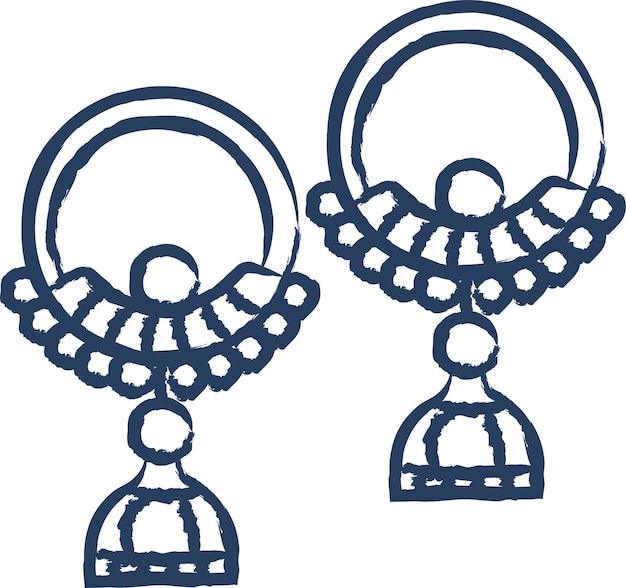 earring hand drawn vector illustration