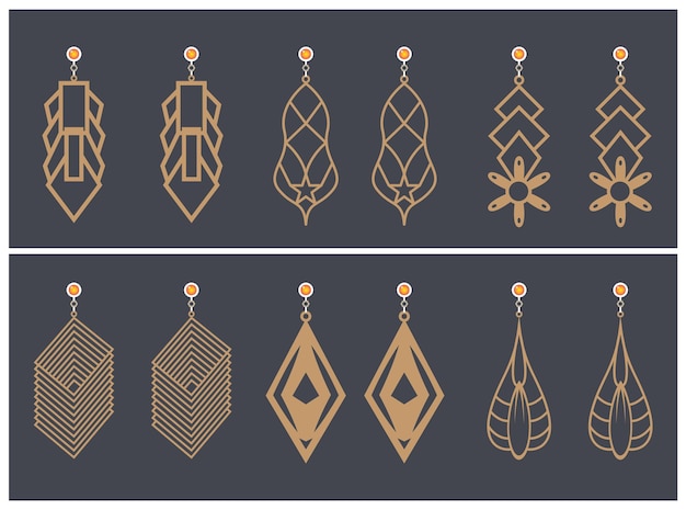 Earrings Jewelry Laser Cut design