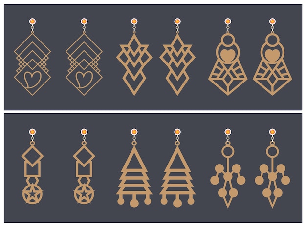 Earrings Jewelry Laser Cut design