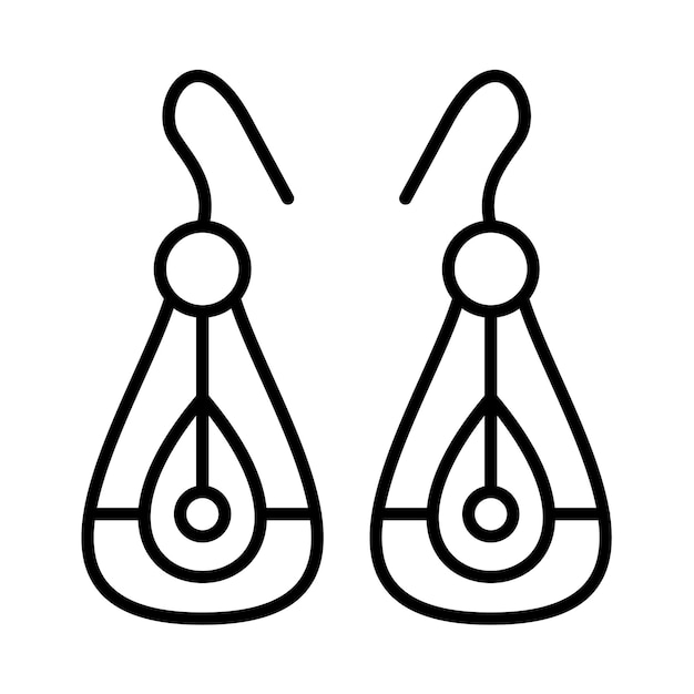 Earrings Line Illustration