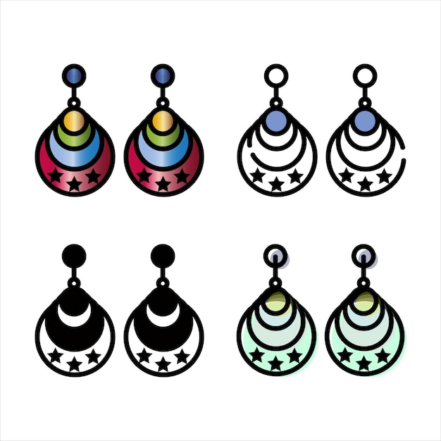 Vector earrings for woman