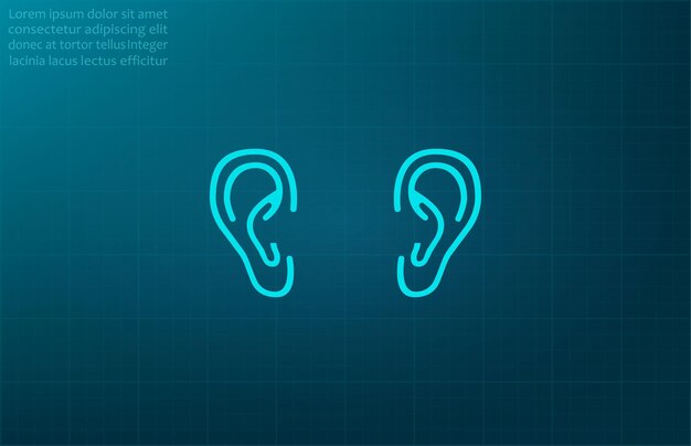 Ears symbol vector illustration on blue background Eps 10