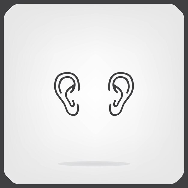 Ears symbol Vector illustration on gray background Eps 10