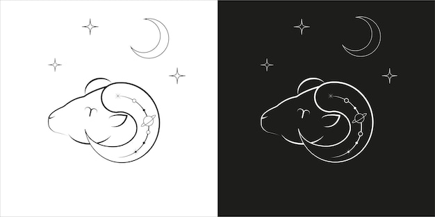 Earth astrological element zodiac sign vector illustration aries astrology symbol drawing