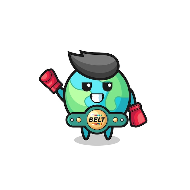 Earth boxer mascot character