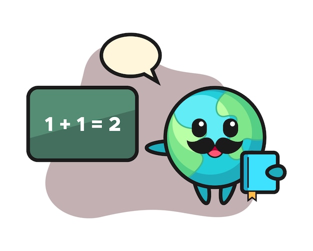 Earth cartoon als een leraar