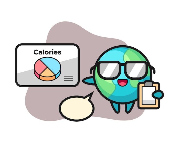 Earth cartoon as a dietitian