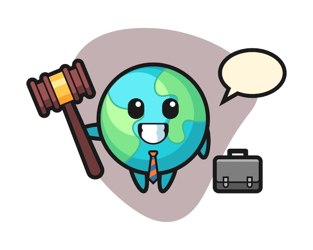 Earth cartoon as a lawyer