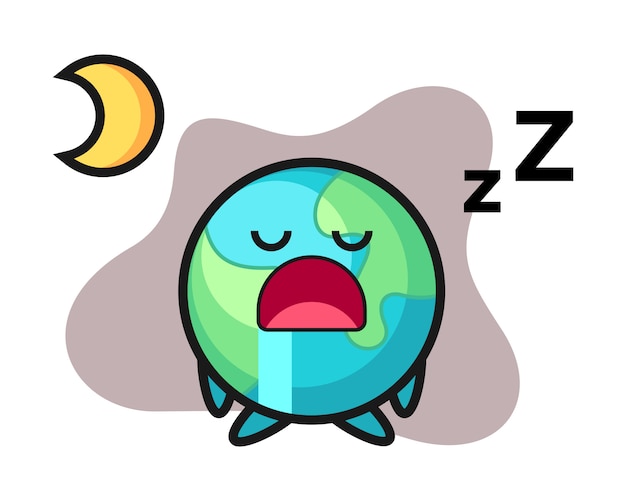 Earth cartoon sleeping