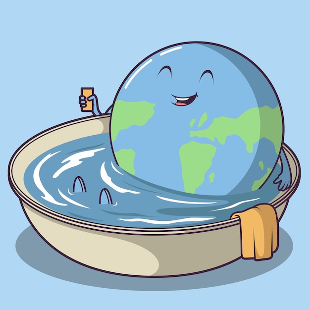 Earth cooling down illustration.