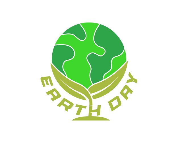 Vector earth day 22 april green tree on a white background