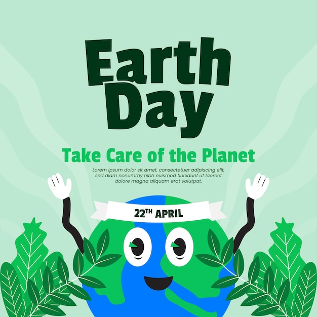 earth day banner template suitable for social media posts and posters