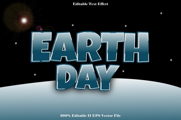 Earth Day bewerkbaar teksteffect 3d reliëf verloopstijl