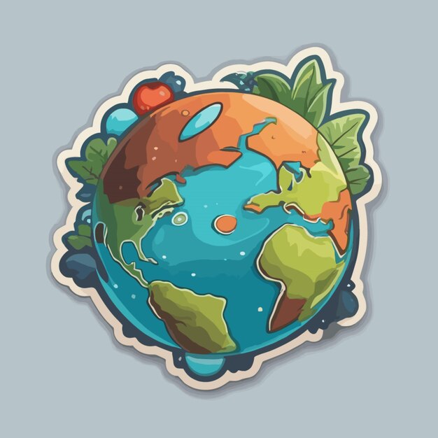 Vector earth day cartoon vector