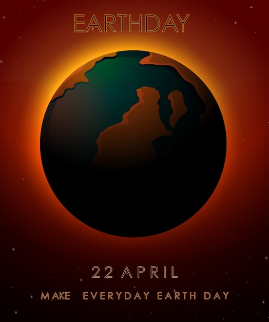 Vector earth day concept poster