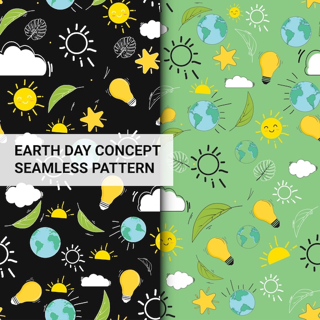 Earth day concept seamless pattern