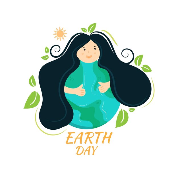 Vector earth day concept vector illustration