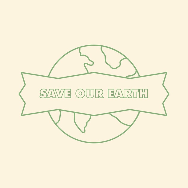 Vector earth day design poster with 90s style