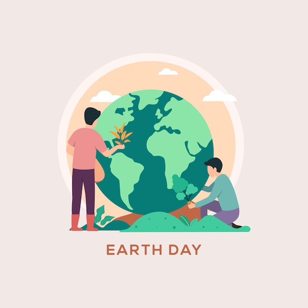 earth day eco friendly concept vector illustration earth day banner concept