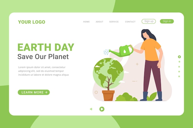 Earth Day Eco friendly concept Vector illustration Earth day banner concept