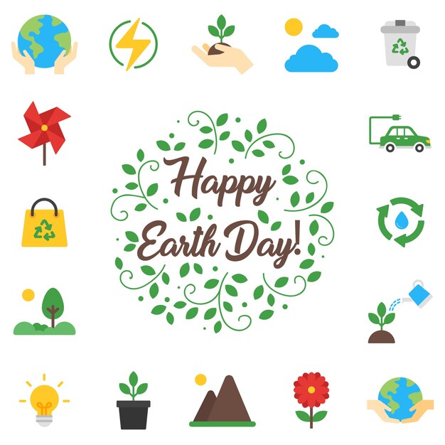 Vector earth day elements