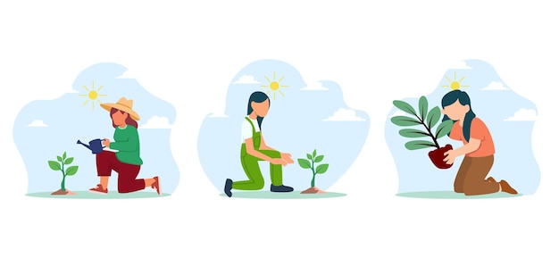 Earth Day Flat Bundle Design Illustration