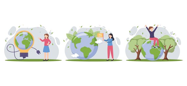 Earth day flat bundle illustration