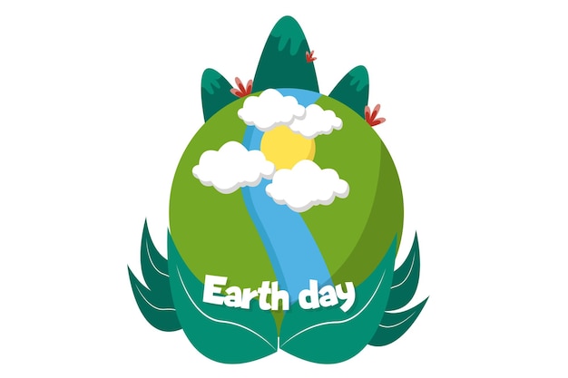 Vector earth day flat design illustration