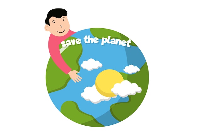 Vector earth day flat design illustration