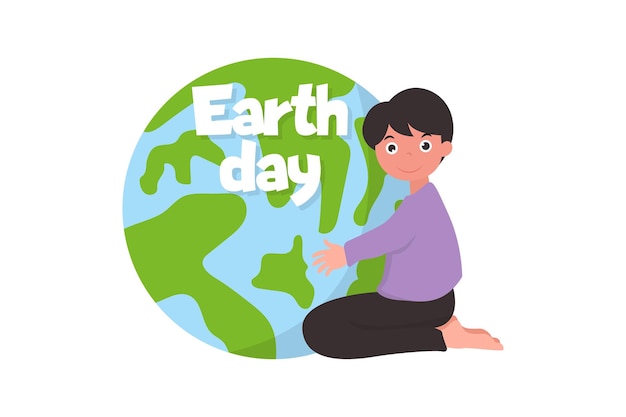 Vector earth day flat design illustration