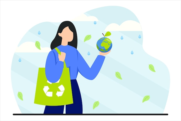 Vector earth day flat illustration design