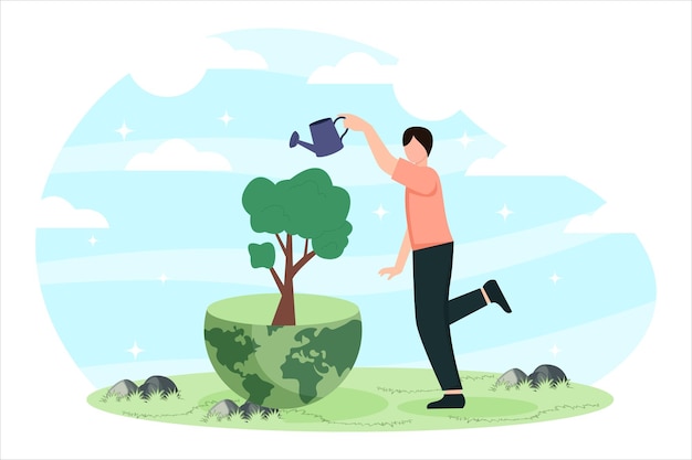 Earth Day Flat Illustration Design