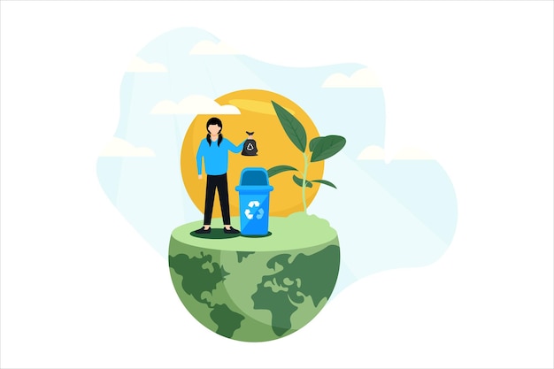 Vector earth day flat illustration design