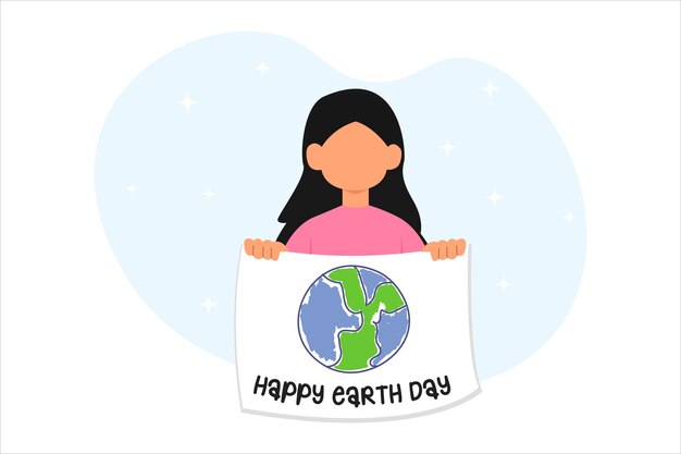 Vector earth day flat illustration design