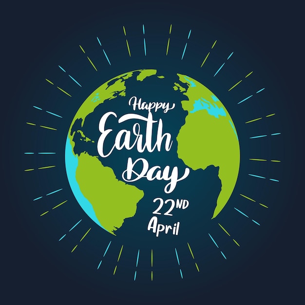 Vector earth day in flat vector illustration