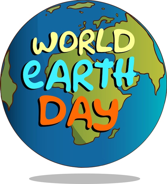 Earth Day Green Planet cartoon vector