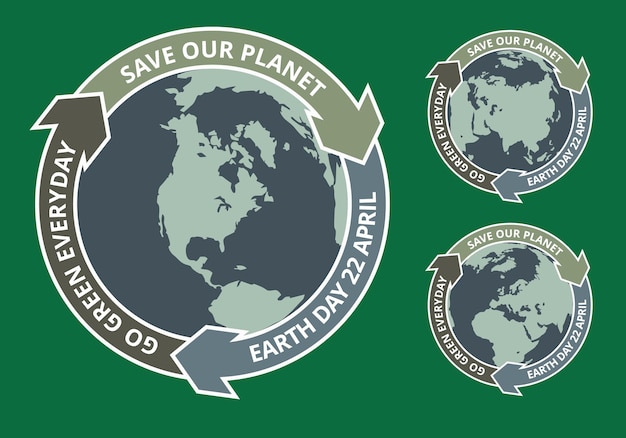 Vector earth day grunge badge