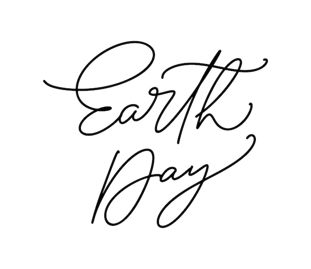 ベクトル 地球の日 手書きの文字 タイポグラフィー カリグラフィックデザイン
