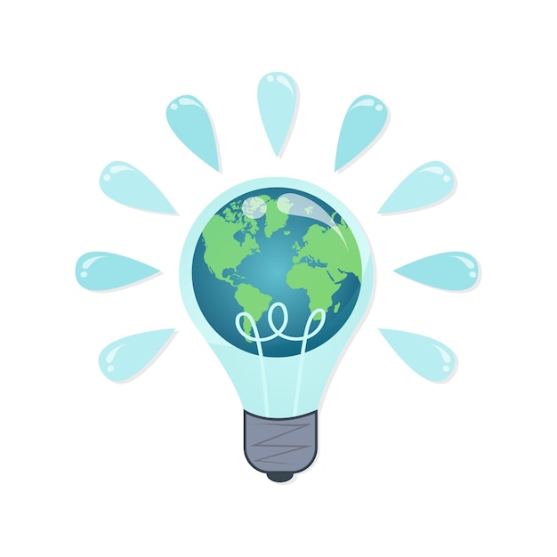 Earth Day and Hour conservation green energy vector illustration graphic icon